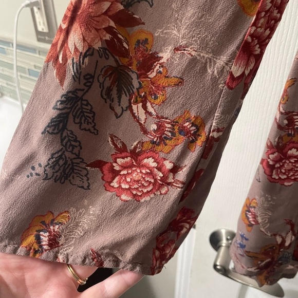 Free People Heartbeat Floral Tunic | Taupe & Brown Boho Sleeveless Top | XS - Picture 5 of 8